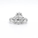 Diamond Open Heart Claddagh Ring