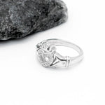 Diamond Open Heart Claddagh Ring