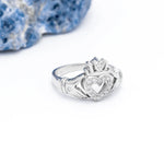 Diamond Open Heart Claddagh Ring