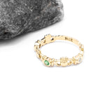 Triple Gemstone Claddagh Ring