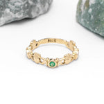 Triple Gemstone Claddagh Ring
