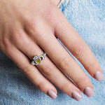Yellow or White Gold Claddagh Birthstone Ring