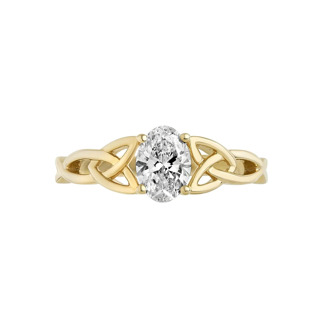 Lab Diamond Gold Trinity Knot Ring – view 2