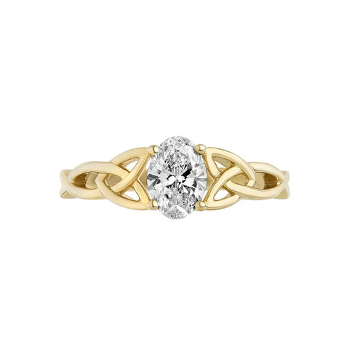 Lab Diamond Gold Trinity Knot Ring