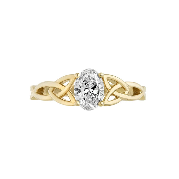 Lab Diamond Gold Trinity Knot Ring
