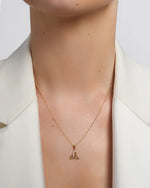 Gold Celtic Trinity Knot Necklace With Cubic Zirconia Stones