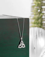 Gold Trinity Knot Necklace With Diamonds