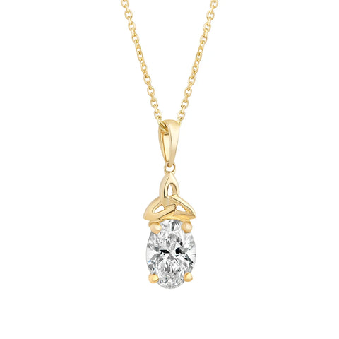 Lab Diamond Gold Trinity Knot Necklace