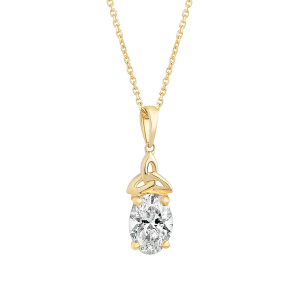 Lab Diamond Gold Trinity Knot Necklace