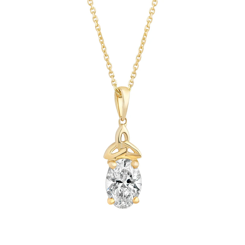 Lab Diamond Gold Trinity Knot Necklace