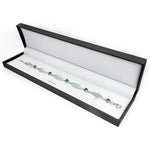 Sterling Silver Trinity Knot Bracelet With Green Crystals