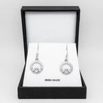 Silver Claddagh Earrings with Cubic Zirconia