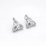 Silver Trinity Knot Earrings with Cubic Zirconia