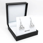 Silver Trinity Knot Earrings with Cubic Zirconia