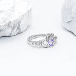 Birthstone Claddagh Ring - Love, Loyalty, Friendship