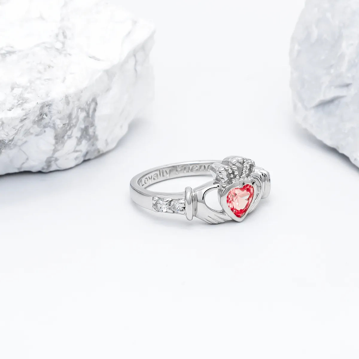 Birthstone Claddagh Ring - Love, Loyalty, Friendship