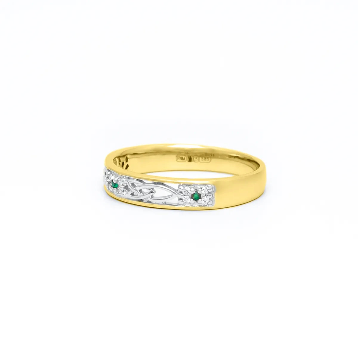 Celtic Trinity Knot Ring Set with Precious Gemstones – view 6