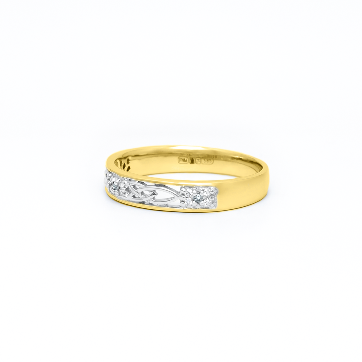 Celtic Trinity Knot Ring Set with Precious Gemstones – view 4