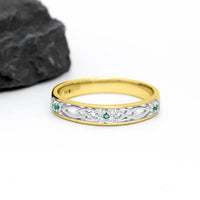 Celtic Trinity Knot Ring Set with Precious Gemstones
