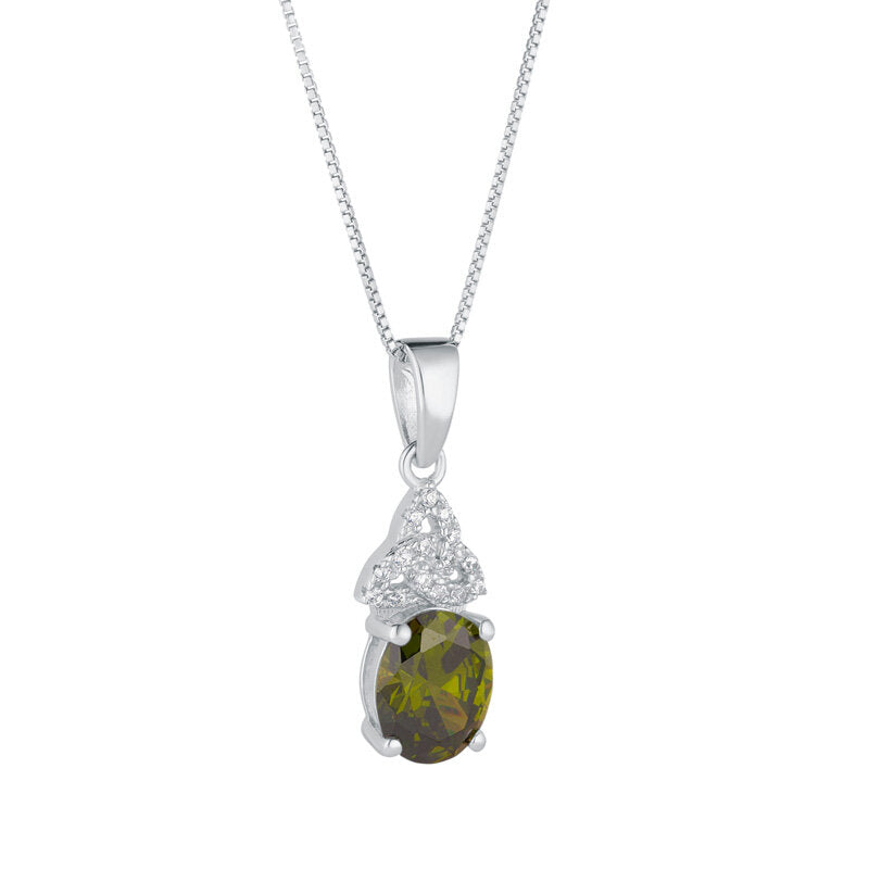 Silver Birthstone Trinity Knot Necklace – view 9