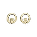 Gold Claddagh Stud Earrings