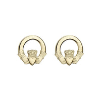 Gold Claddagh Stud Earrings