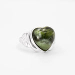 Connemara Marble Sterling Silver Trinity Knot Heart Ring