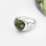 Connemara Marble Sterling Silver Trinity Knot Heart Ring