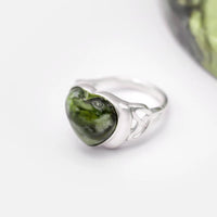 Connemara Marble Sterling Silver Trinity Knot Heart Ring