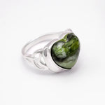 Connemara Marble Sterling Silver Trinity Knot Heart Ring