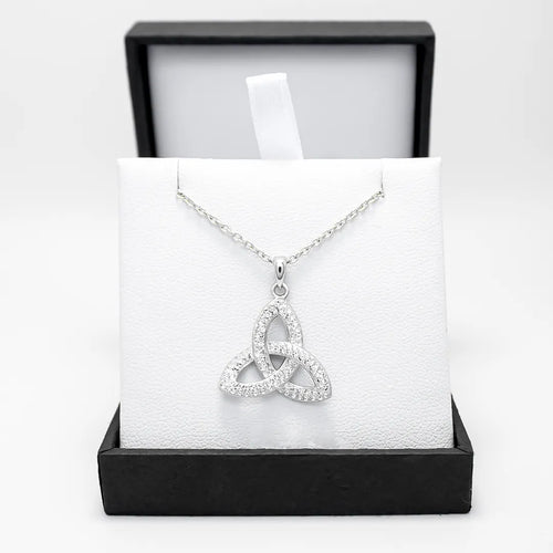 Trinity Knot Necklace Embellished with Crystals