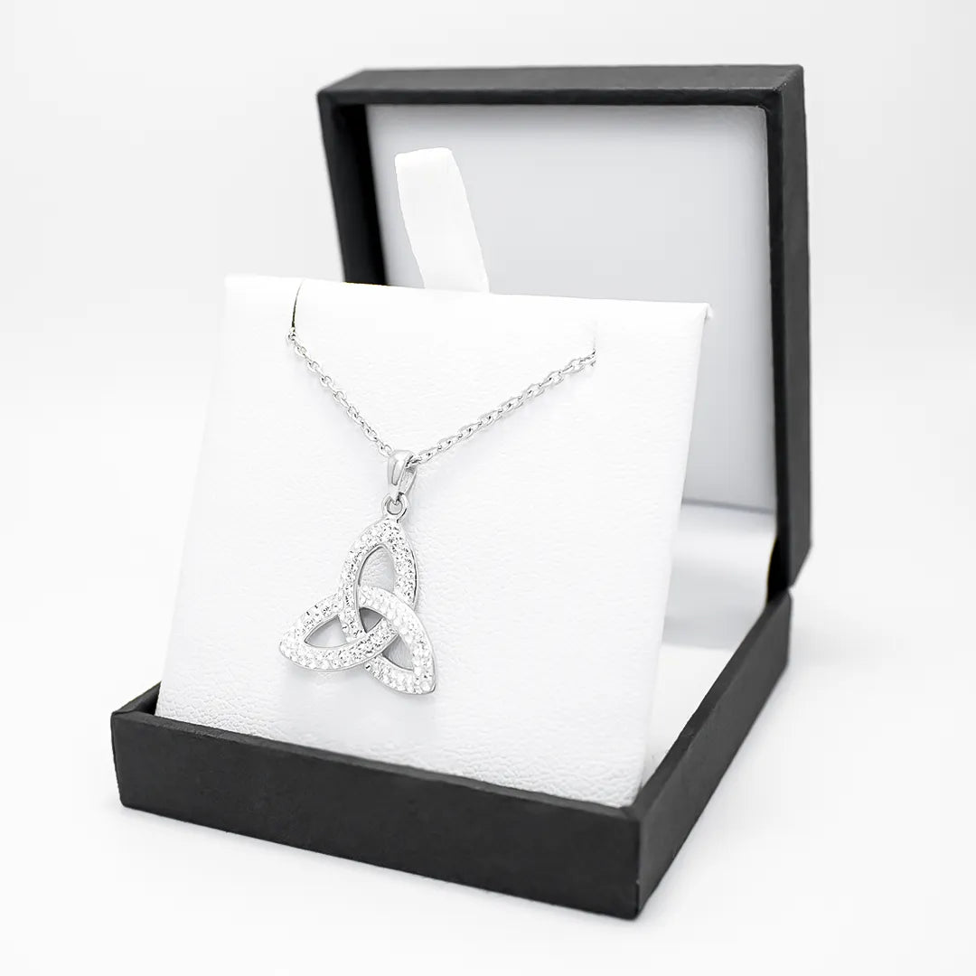 Trinity Knot Necklace Embellished with Crystals – view 5