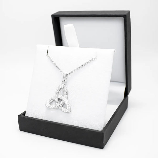 Trinity Knot Necklace Embellished with Crystals