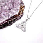 Trinity Knot Necklace Embellished with Crystals