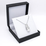 Sterling Silver Trinity Knot Pearl Pendant with Crystals