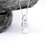 Sterling Silver Trinity Knot Pearl Pendant with Crystals