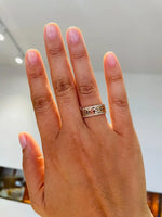 Celtic Knot Ring With Double Row Diamonds