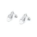 Sterling Silver Trinity Knot Pearl Earrings with Crystals