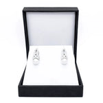 Sterling Silver Trinity Knot Pearl Earrings with Crystals
