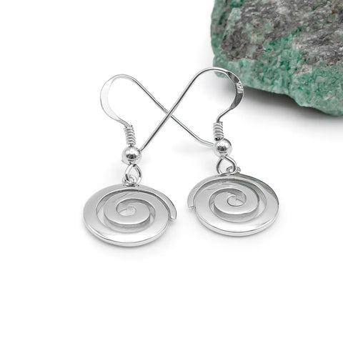 Celtic Spiral Drop Earrings in Sterling Silver