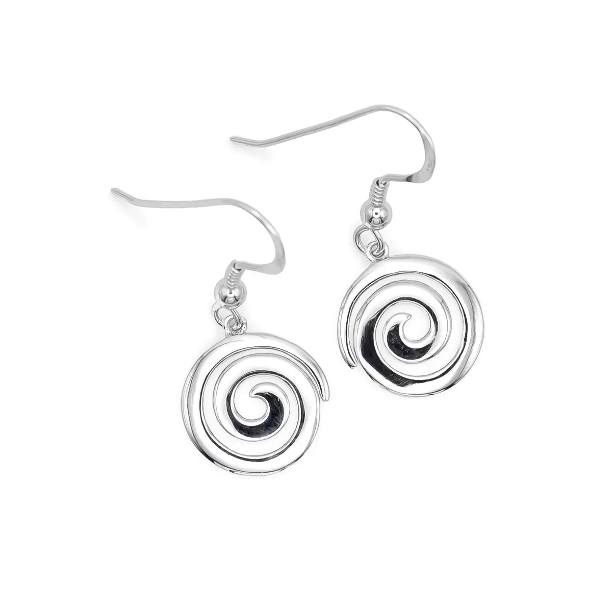 Celtic Spiral Drop Earrings in Sterling Silver – view 4