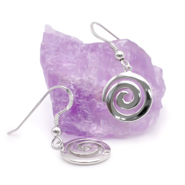 Celtic Spiral Drop Earrings in Sterling Silver