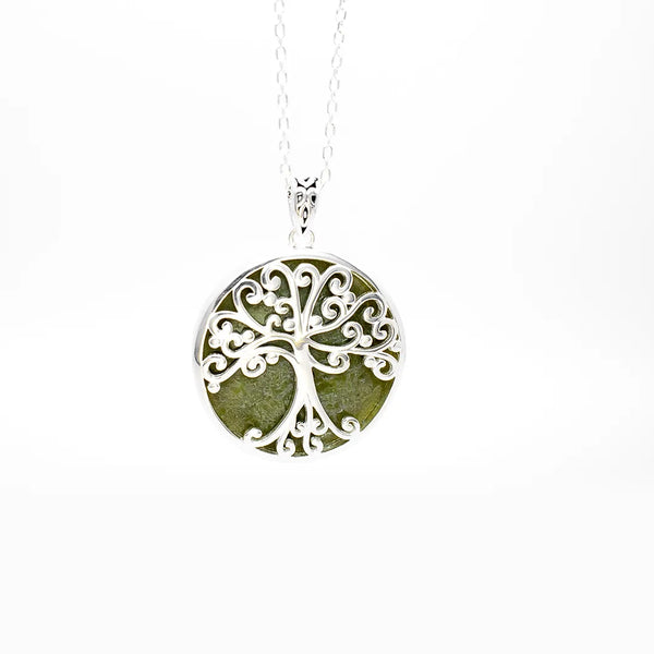 Connemara Marble Sterling Silver Reversible Tree of Life Pendant
