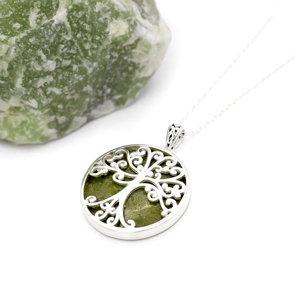 Connemara Marble Sterling Silver Reversible Tree of Life Pendant