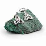Intricate Silver Celtic Trinity Knot Drop Earrings