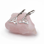 Intricate Silver Celtic Trinity Knot Drop Earrings