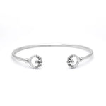 Silver Claddagh Bangle With Crystals
