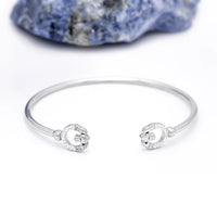 Silver Claddagh Bangle With Crystals