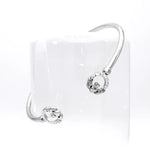 Silver Claddagh Bangle With Crystals