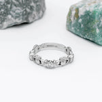Triple Gemstone Claddagh Ring